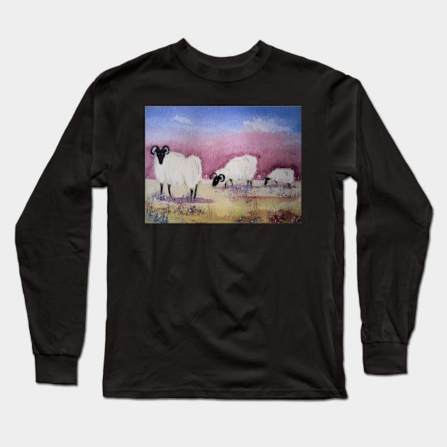 Mountain Sheep Long Sleeve T-Shirt by FrancesArt